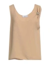 Blumarine Woman Top Sand Size 12 Polyester In Beige