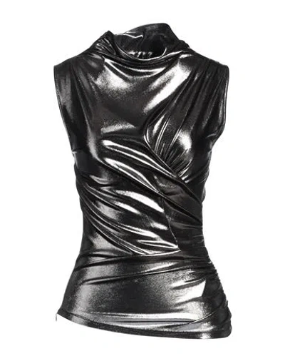 Blumarine Woman Top Silver Size 6 Viscose In Silver