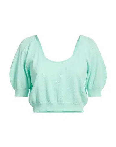 Blumarine Woman Top Turquoise Size 10 Viscose, Polyamide In Blue
