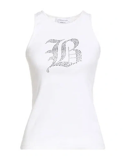 BLUMARINE BLUMARINE WOMAN TOP WHITE SIZE 6 COTTON, ELASTANE