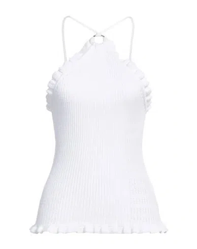 Blumarine Woman Top White Size L Viscose, Polyester