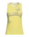 Blumarine Woman Top Yellow Size 6 Polyamide, Elastane