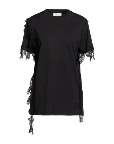Blumarine Woman T-shirt Black Size 8 Cotton