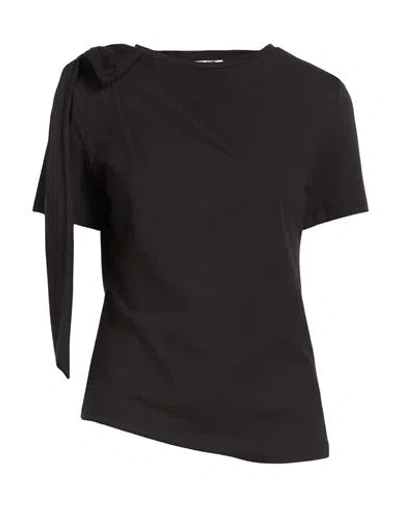 Blumarine Woman T-shirt Black Size M Cotton, Elastane