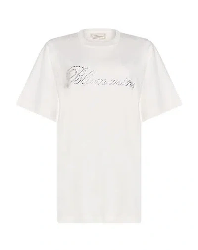 Blumarine Woman T-shirt Off White Size L Cotton