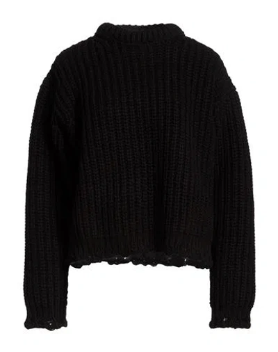 Blumarine Woman Turtleneck Black Size 8 Wool, Cashmere