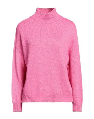 Blumarine Woman Turtleneck Magenta Size 8 Polyester, Polyamide, Viscose, Wool, Cashmere
