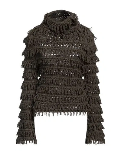 Blumarine Woman Turtleneck Military Green Size 6 Virgin Wool In Green
