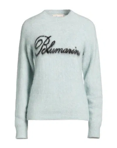 Blumarine Woman Turtleneck Turquoise Size 8 Polyamide, Alpaca Wool, Elastane In Blue