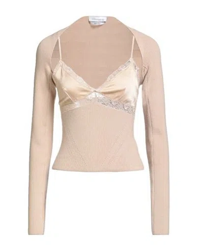 Blumarine Woman Twin Set Beige Size 6 Polyamide, Acrylic, Wool, Polyester In Neutral