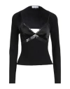 Blumarine Woman Twin Set Black Size 8 Polyamide, Acrylic, Wool, Polyester In Black