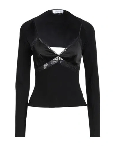 Blumarine Woman Twin Set Black Size 8 Polyamide, Acrylic, Wool, Polyester
