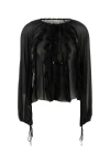 Blumarine Black Silk Georgette Blouse In Black