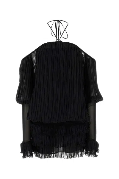 Blumarine Women Black Silk Mini Dress