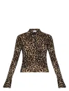 Blumarine Leopard-print Wool Top In Multicolour