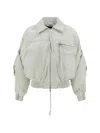 Blumarine Women Cotton Bomber Jacket In Gray