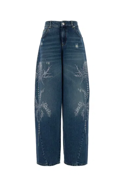 Blumarine Women Denim Wide-leg Jeans In Blue