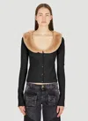 Blumarine Faux Fur Trim Cardigan