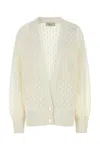 Blumarine Textured Knit Oversize V-neck Cardigan