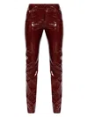 Blumarine Skinny Vinyl Trousers In Pink & Purple
