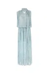 Blumarine Printed Chiffon Dress In Blue
