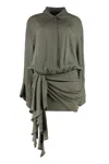 Blumarine Polka-dot Print Shirtdress In Green