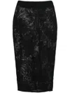 Blumarine Open-knit Midi Skirt In Black