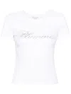 Blumarine T-shirt With Studs And Rhinestone Embroidery In White