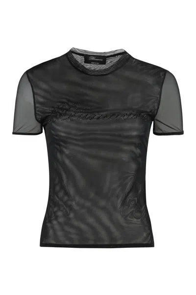 Blumarine Women's Tulle T-shirt In Black