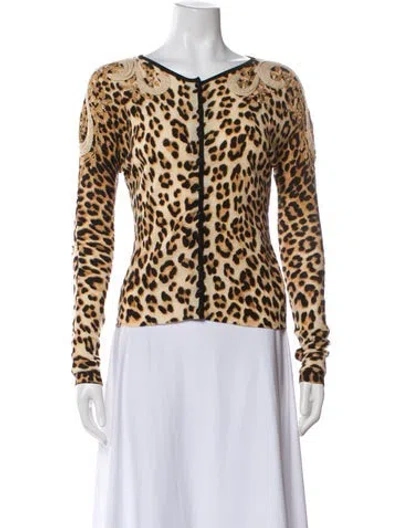 Pre-owned Blumarine Wool Animal Print Sweater In Neutral
