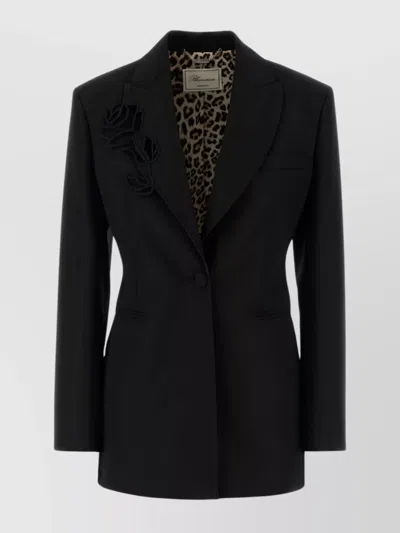 BLUMARINE WOOL BLAZER FLOWER DETAIL