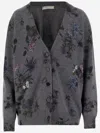 Blumarine Wool Blend Cardigan With Rhinestones