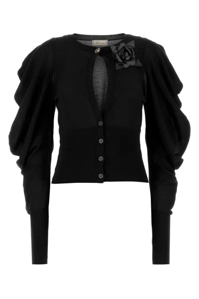 Blumarine Wool Cardigan For Women In Black