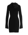 Blumarine Cut-out Wool Mini Dress In Black
