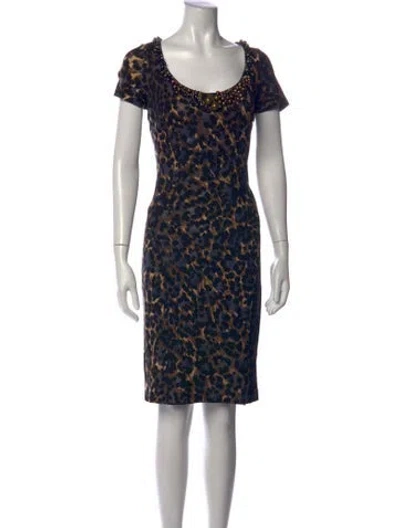 Pre-owned Blumarine Wool Knee-length Dress In Blue