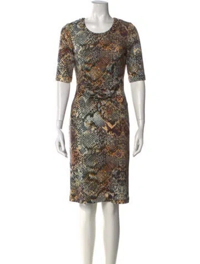 Pre-owned Blumarine Wool Knee-length Dress In Multi