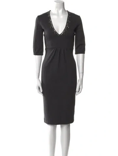 Pre-owned Blumarine Wool Midi Length Dress In Gray