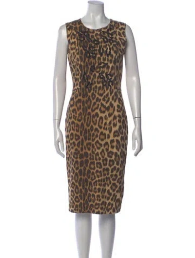 Pre-owned Blumarine Wool Midi Length Dress In Neutral