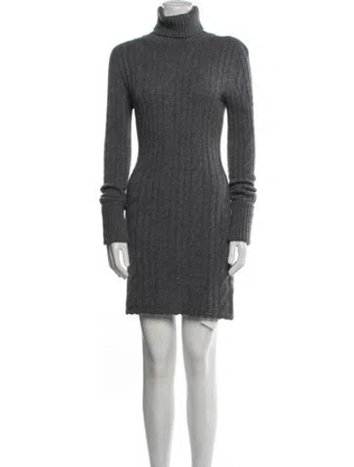 Pre-owned Blumarine Wool Mini Dress In Gray