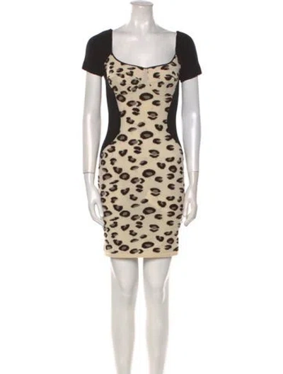 Pre-owned Blumarine Wool Mini Dress In Neutral