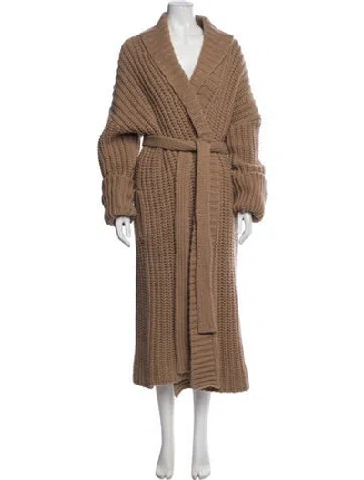 Pre-owned Blumarine Wool Open Front Sweater In Brown