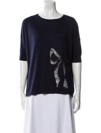 Pre-owned Blumarine Wool Printed Sweater In Black