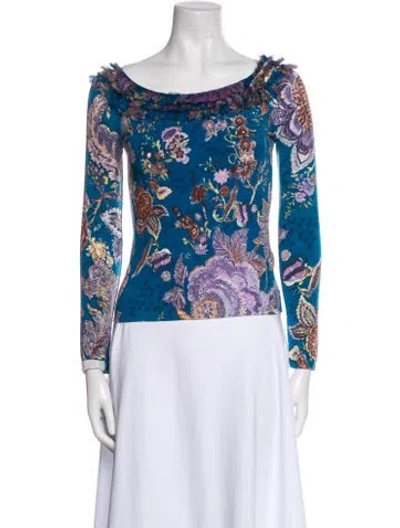 Pre-owned Blumarine Wool Printed Top In Multi