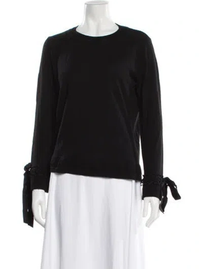 Pre-owned Blumarine Wool Scoop Neck Sweater In Black