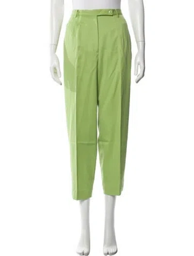 Pre-owned Blumarine Wool Straight Leg Pants In Green