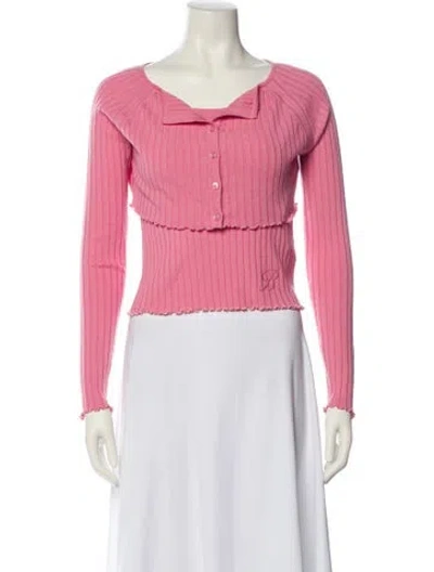 Pre-owned Blumarine Wool Striped Set In Pink