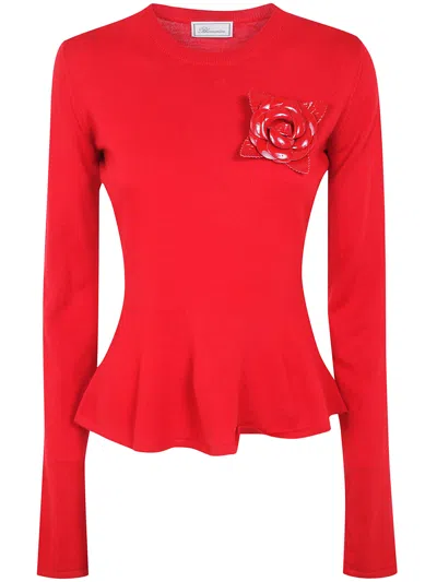 Blumarine Wool Sweater Godet In Red