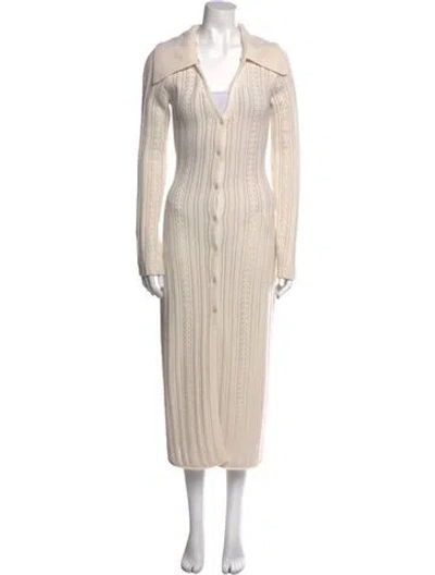 Pre-owned Blumarine Wool V-neck Sweater In Neutral