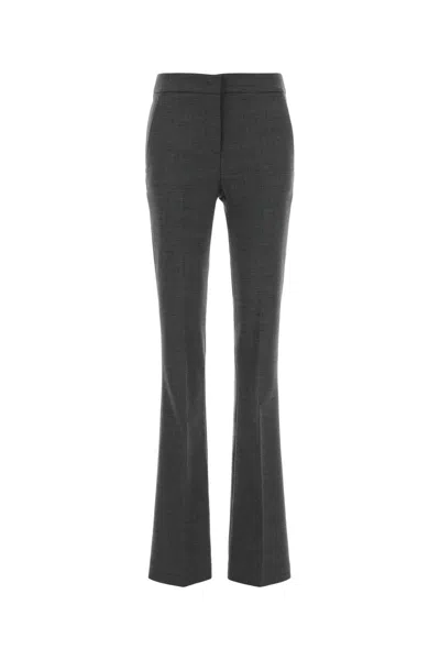 Blumarine Wool-blend Trousers In Gray