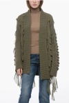 Blumarine Woven Motif Cardigan With Chiffon Inserts